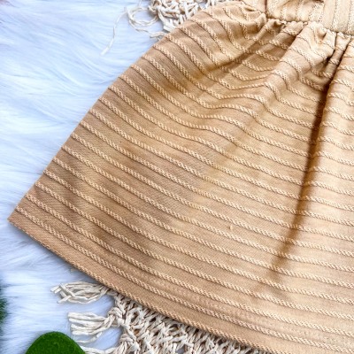 Vestido com Babadinho nas Mangas - Areia